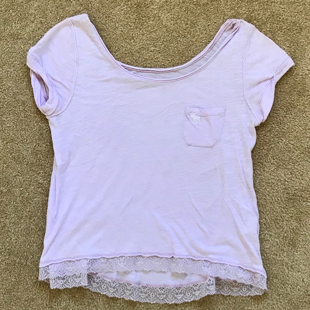 Abercrombie & Fitch Pastel Purple Flowy Crop Top